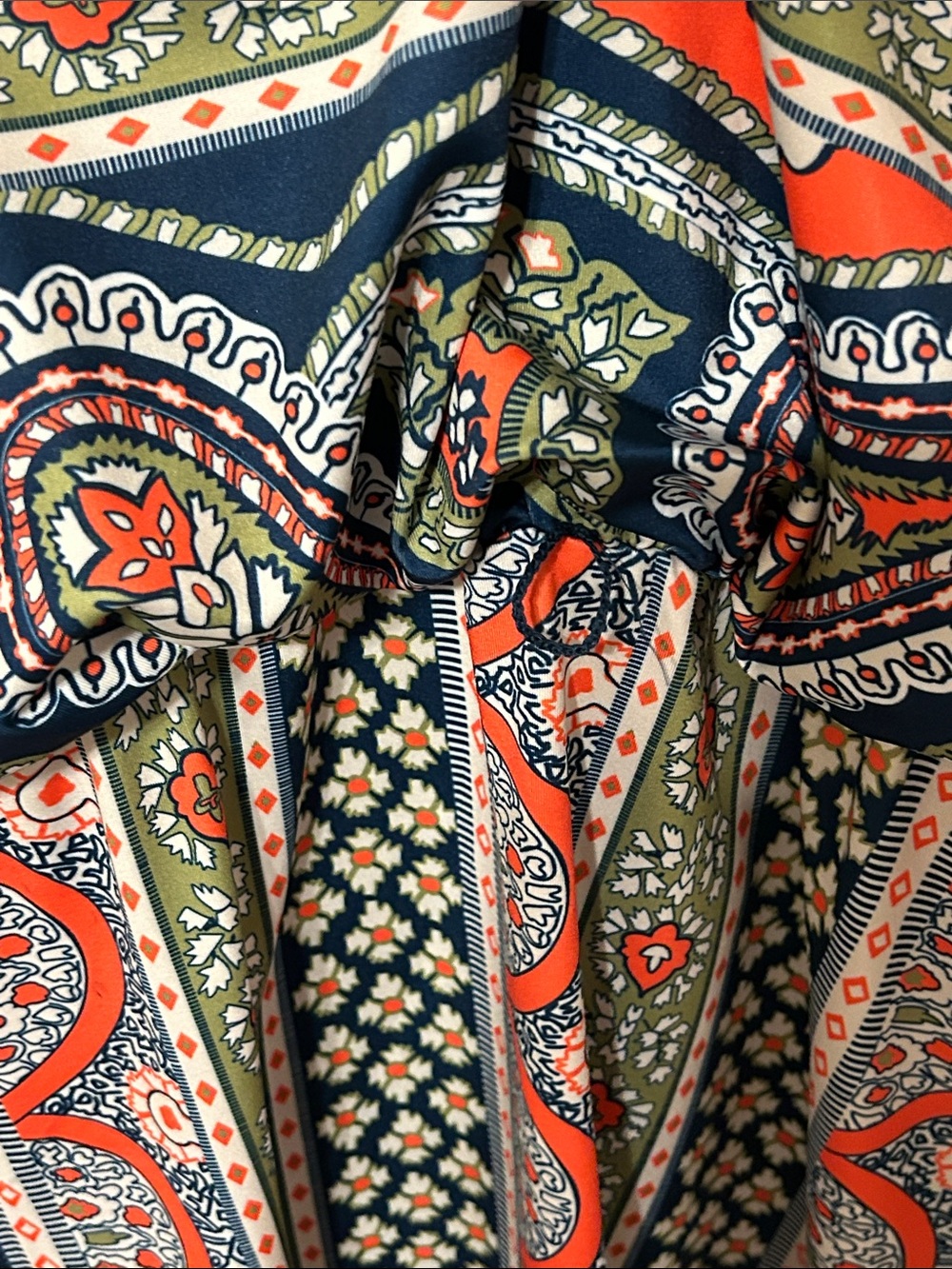 🎼Gretchen Scott Designs so sexy Navy, Coral, Green Paisley park Dress size M NEW - Picture 9 of 13